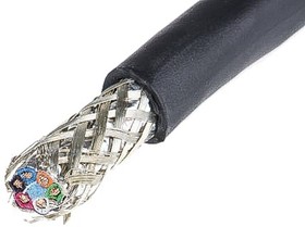 Фото 1/3 25274 BK005, Twisted Pair Data Cable, 4 Pairs, 0.23 mm², 8 Cores, 24 AWG, Screened, 30m, Black Sheath