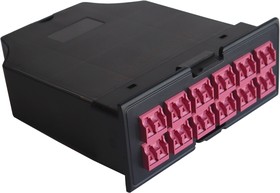 MPO кассета OM4, для модульной панели LAN-FRM-PP-STP/1U, 24xLC, тип B, низкие потери, черная