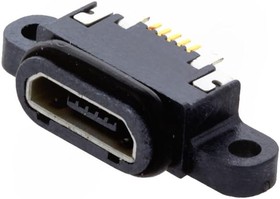 Фото 1/2 207G-BD00, Гнездо, USB B Micro, SMT, PIN: 5, с уплотнением, USB 2.0, IPX7