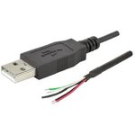 CBLT-UA-ST-1, USB Cables / IEEE 1394 Cables USB Cable, Type A Plug to Stripped ...