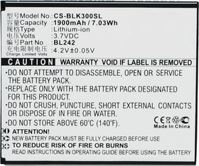 Аккумулятор CS-BLK300SL BL242 для Lenovo A6010 Lenovo K3 3.7V / 1900mAh / 7.03Wh