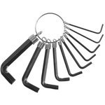 Набор шестигранных ключей на кольце , 1.5 - 10 мм, 10 шт. 882075
