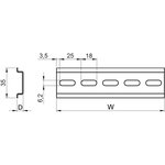 20118-872, Perforated DIN Rail, 125mm x 15mm x 35mm