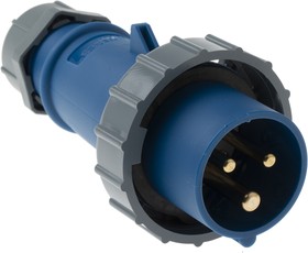 Фото 1/4 278, AM-TOP IP67 Blue Cable Mount 3P Industrial Power Plug, Rated At 16A, 230 V