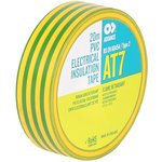 AT7, AT7 Green, Yellow PVC Electrical Tape, 19mm x 20m
