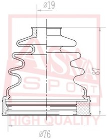 asbt-inff2, Пыльник шрус (комплект без смазки) 20x62x81 FORD FOCUS II 2005-