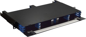 Бокс 19 на 12 компактных кассет MPO, 1U, черный LAN-FOBM-12MCC-1U
