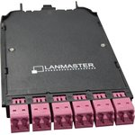 Компактная MPO кассета OM4, 12xLC, тип B, низкие потери, черная LAN-MCCB-1M-12LC/OM4