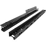 Вертикальные органайзеры с пластиковыми пальцами 149 мм, 42U, для шкафов Business шириной 800 мм, 2 шт., черные