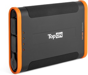 Фото 1/3 Внешний аккумулятор TopON TOP-X50 48000mAh Type-C PD 60W, USB1 QC3.0, USB2 12W, авторозетка 180W, фонарь, защита от брызг, LiFePO4. Черный