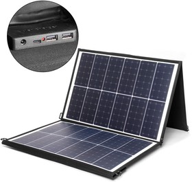 Фото 1/2 Солнечная батарея TOP-SOLAR-120 120W 18V DC, Type-C PD 60W, 2 USB, влагозащищенная, складная на 3 секции