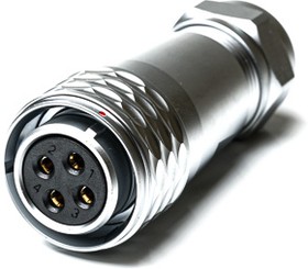 Circular Connector, 4 Contacts, Cable Mount, M20 Connector, Socket, Female, IP67