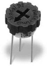 91BR10KLF, Trimmer Resistors - Through Hole 3/8inch 10K LEADFREE Thumbwheel