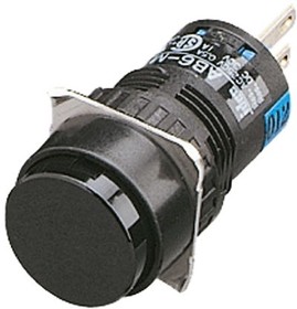 AB6M-M2P-B, Push Button Switch, Momentary, Panel Mount, 16.2mm Cutout, DPDT, 250V ac/dc, IP65