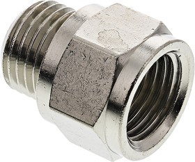 0906 00 13, LF3000 Series Straight Threaded Adaptor, G 1/4 Male to G 1/4 Female, Threaded Connection Style