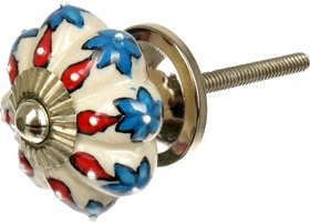 Керамическая ручка для мебели Blumen Haus Персидский узор ручная роспись, цвет разноцветный 66105