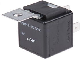Фото 1/2 V23134B1052C642 3-1393303-4, Plug In Automotive Relay, 12V dc Coil Voltage, 40A Switching Current, SPST