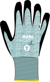 531 8, Krytech Green HPPE Cut Resistant Work Gloves, Size 8, Medium, Aqua-Polymer Foam Coating