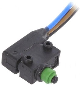 Фото 1/2 Subminiature snap-action switch, On-On, stranded wires, pin plunger, 1.8 N, 4 A/12 VDC, IP40