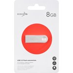USB Flash накопитель (флешка) VIXION Zinc Alloy 8GB 2.0 (серебристый)