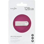 USB Flash накопитель (флешка) VIXION Zinc Alloy 128GB 2.0 (серебристый)