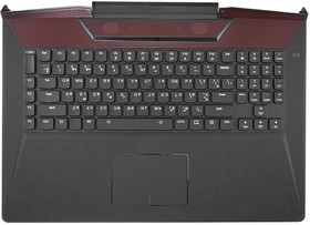 Фото 1/2 Клавиатура (топ-панель) для ноутбука Lenovo Y910-17ISK черная с черным топкейсом