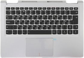 Фото 1/2 Клавиатура (топ-панель) для ноутбука Lenovo Yoga 710-14ISK, Yoga 710-14IKB чёрная с серебристым топкейсом