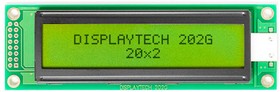 Фото 1/3 202G BC BW, 202G BC BW 202G Alphanumeric LCD Display, Yellow-Green on, 2 Rows by 16 Characters, Transflective