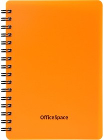 Записная книжка Neon А6, 60 листов, на гребне, оранжевая пластиковая обложка Зк6к60грП_35417