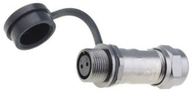 Circular Connector, 2 Contacts, Cable Mount, Socket, Female, IP67