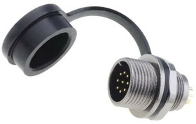 Circular Connector, 9 Contacts, Front Mount, Plug, Male, IP67