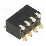 EPM-04-V, Переключатель: DIP-SWITCH, Кол-во секций: 4, ON-OFF, 0,025A/24ВDC