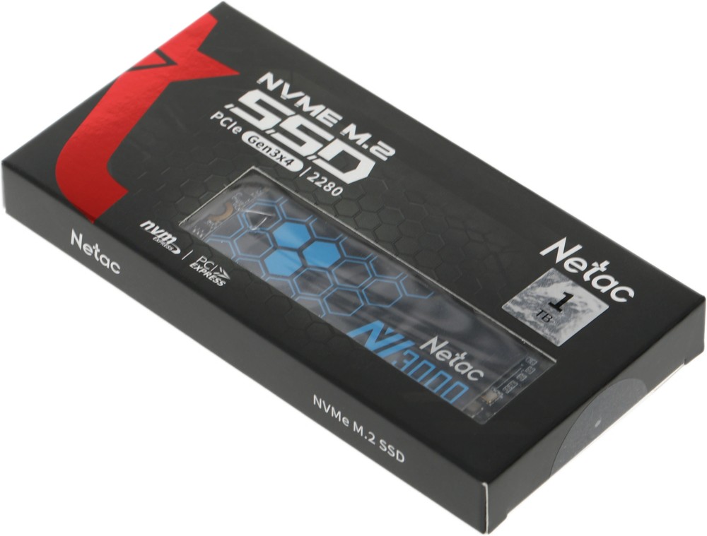 Накопитель SSD Netac NV3000, 1Tb, PCIe 3.0 x4, M.2 2280, NVMe, R/W