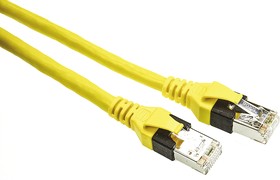 Фото 1/3 09474747119, Cat6 Male RJ45 to Male RJ45 Ethernet Cable, SF/UTP, Yellow PUR Sheath, 8m