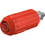 4 mm socket, screw connection, mounting Ø 12 mm, CAT II, red, 66.9684-22