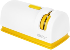 Фото 1/3 Точилка Kitfort КТ-4068-1 электрическая для ножей бело-желтый