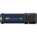 SP001TBUF3S60V1B, Твердотельный диск 1TB Silicon Power MS60, External, USB 3.2, Синий, read/write 600/500Mb/s