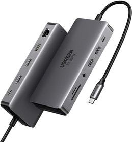 Фото 1/6 15965_, Разветвитель USB UGREEN CM681 (15965) Revodok 11-in-1 USB C Hub HDMI, серый