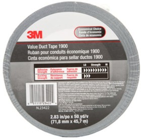 Фото 1/10 1900, 3M 3M Value Duct Tape 1900 Silver 283 in x 50 yd 58 mil 12 per