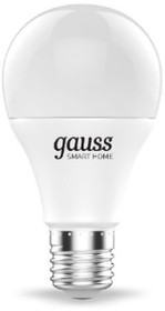 Фото 1/10 Умная Wi-fi лампочка Gauss, Smart Light RGBW E27 A60 8,5 Вт 2700-6500K, с изменением цвета, управление голосом/смартфоном 1170112