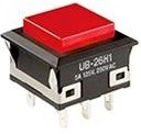 UB15SKW03N-A, Pushbutton Switches ON(ON) SQ BLACK CAP 6A PC TERMINALS