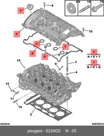 0248Q5, Крышка ГБЦ , COUVRE CULASSE PRINCE, PEUGEOT/CITROEN, 0248 Q5