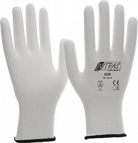 Нейлоновые перчатки белые, без дополнительного покрытия, р10 6220 4631161744234