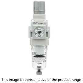 AW20-F02-R-B, AW Filter Regulator, 5μm, G 1/4, SMC | купить в розницу и оптом