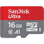 Карта памяти 16Gb MicroSD SanDisk Ultra (SDSQUAR-016G-GN6MN)