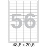 Самоклеящиеся этикетки 48,5x20,5 мм, 56 шт. на листе, белые, 100 л. в уп. 73645
