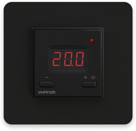 Фото 1/3 Welrok vt bk Терморегулятор цифровой с индикацией температуры 16 А, 3000 ВА, 0…35 °С