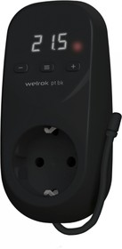Фото 1/3 Welrok pt bk Терморегулятор цифровой с индикацией температуры в розетку 16 А, 3000 ВА, 0…30 °С