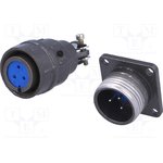 DS1110-06-03LYP, Разъем: круглый, гнездо, вилка, DS1110-06, "папа","мама", PIN: 3