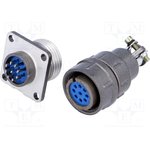 DS1110-06-09LYP, Разъем: круглый, гнездо, вилка, DS1110-06, "папа","мама", PIN: 9